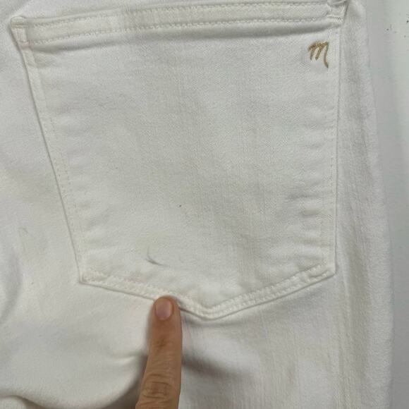Madewell Women’s White Curvy High Rise Skinny Crop Button Fly Jeans Size 23 - Picture 6 of 11